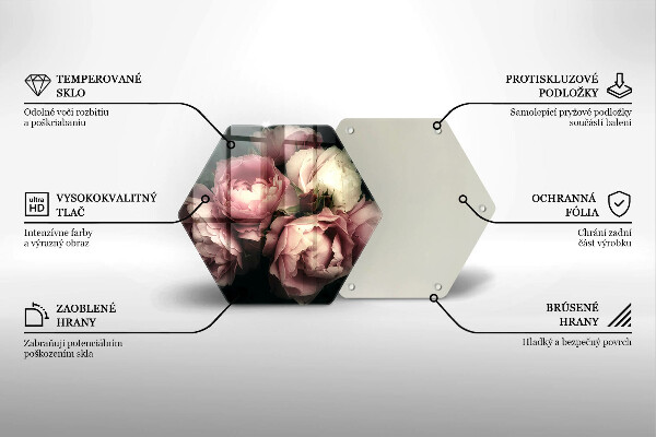 Tocător sticlă Flori de bujor