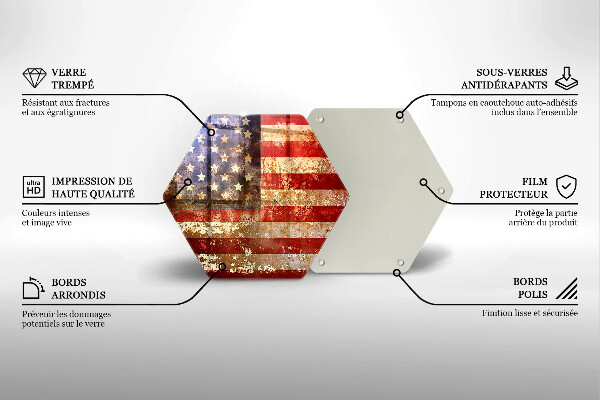 Tocător sticlă Steagul SUA Americii