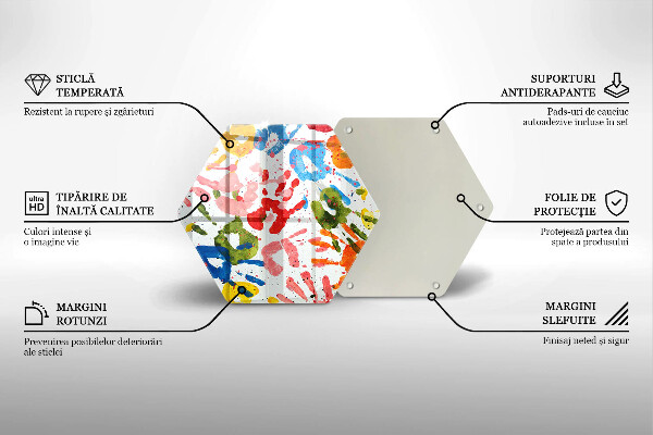 Tocător sticlă Urme de mâini ale copiilor