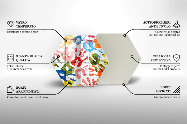 Tocător sticlă Urme de mâini ale copiilor