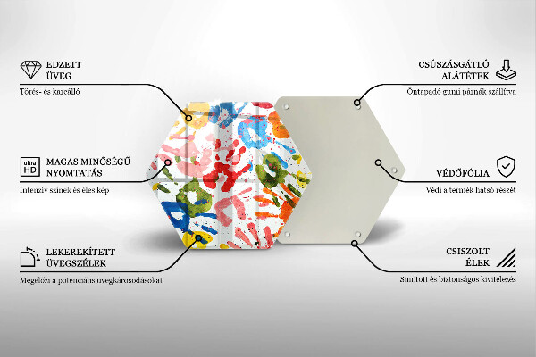 Tocător sticlă Urme de mâini ale copiilor