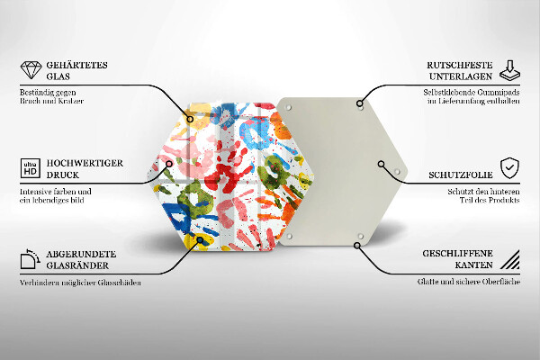 Tocător sticlă Urme de mâini ale copiilor