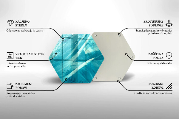 Tocător sticlă Pene delicate