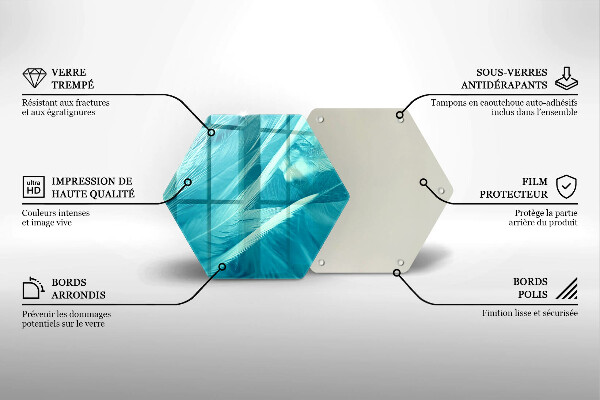 Tocător sticlă Pene delicate