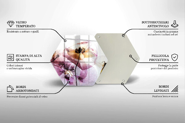 Tocător sticlă Flori delicate