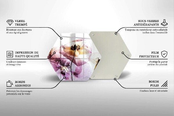 Tocător sticlă Flori delicate