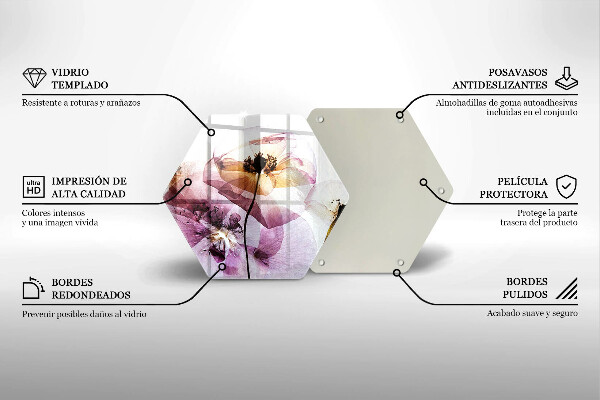 Tocător sticlă Flori delicate