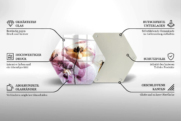 Tocător sticlă Flori delicate