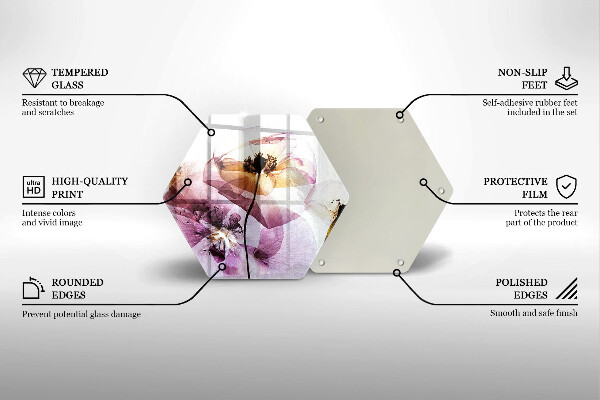 Tocător sticlă Flori delicate