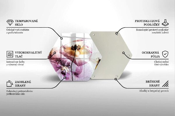 Tocător sticlă Flori delicate