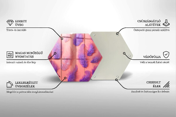 Tocător sticlă Pene pufoase