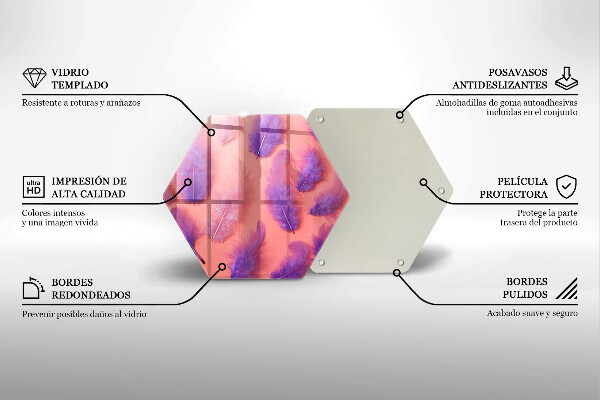 Tocător sticlă Pene pufoase