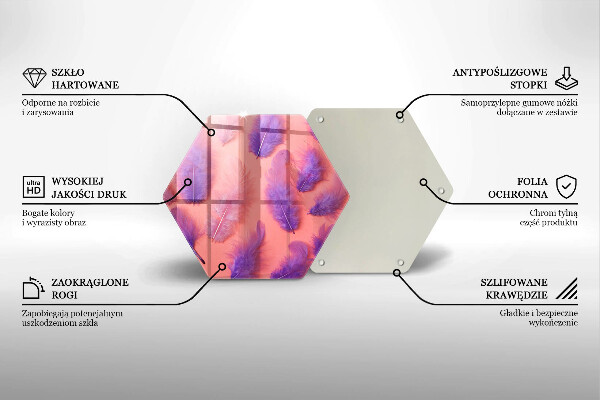 Tocător sticlă Pene pufoase