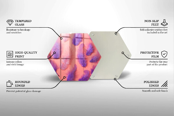 Tocător sticlă Pene pufoase