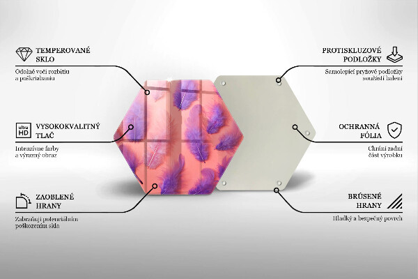 Tocător sticlă Pene pufoase