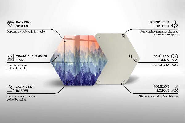 Tocător sticlă Pădurea la apus