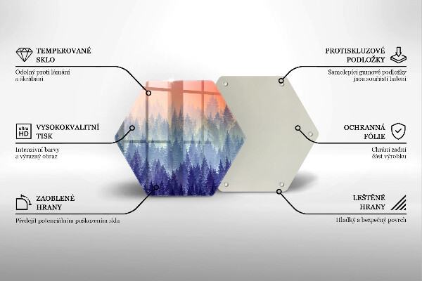 Tocător sticlă Pădurea la apus