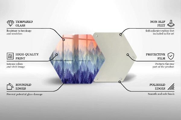 Tocător sticlă Pădurea la apus