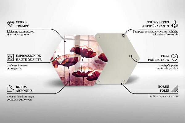 Tocător sticlă Pictura cu flori