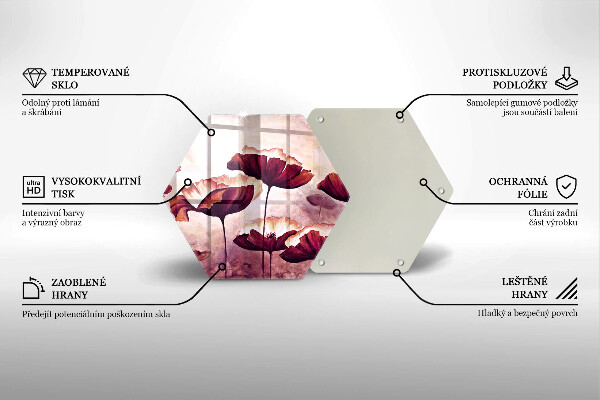 Tocător sticlă Pictura cu flori
