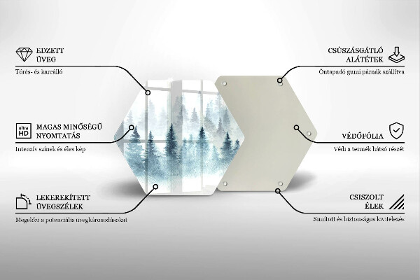 Tocător sticlă Pădure de iarnă pictată