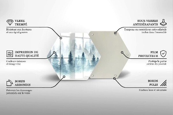 Tocător sticlă Pădure de iarnă pictată