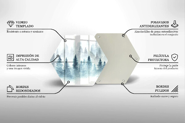 Tocător sticlă Pădure de iarnă pictată