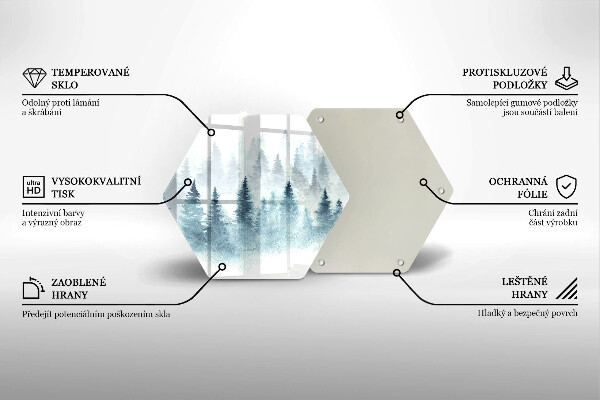 Tocător sticlă Pădure de iarnă pictată