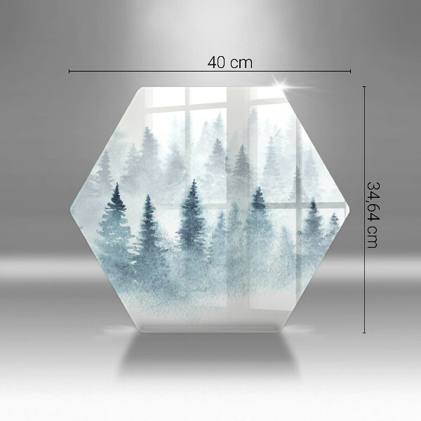 Tocător sticlă Pădure de iarnă pictată