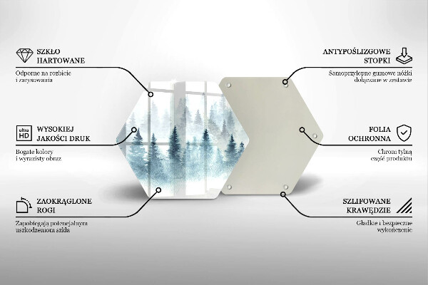 Tocător sticlă Pădure de iarnă pictată