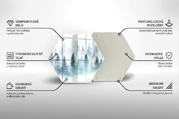 Tocător sticlă Pădure de iarnă pictată