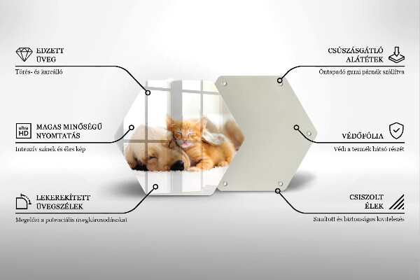 Tocător sticlă Animale câine și pisică