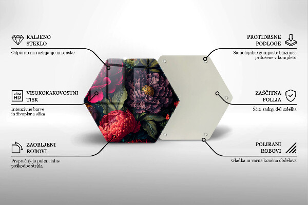 Tocător sticlă Flori frumoase