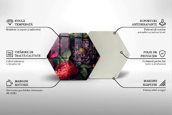 Tocător sticlă Flori frumoase