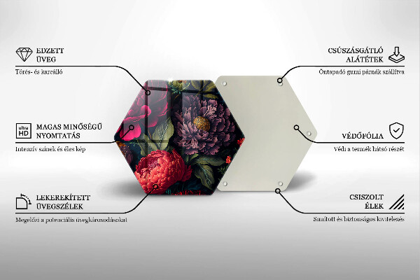 Tocător sticlă Flori frumoase