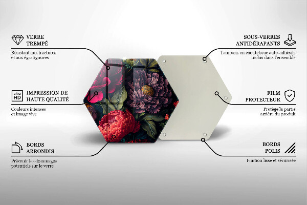 Tocător sticlă Flori frumoase