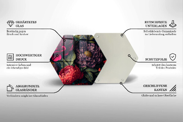 Tocător sticlă Flori frumoase