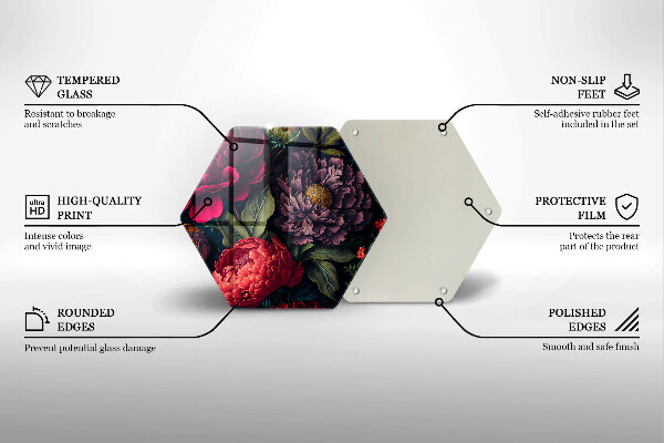 Tocător sticlă Flori frumoase