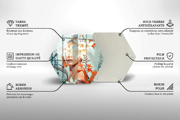 Tocător sticlă Femeie în flori