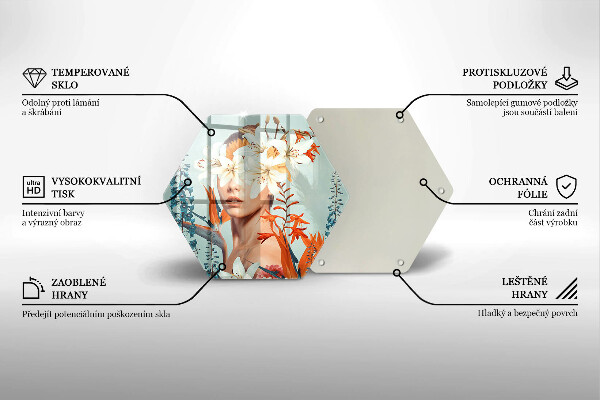 Tocător sticlă Femeie în flori