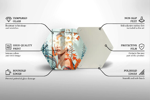 Tocător sticlă Femeie în flori