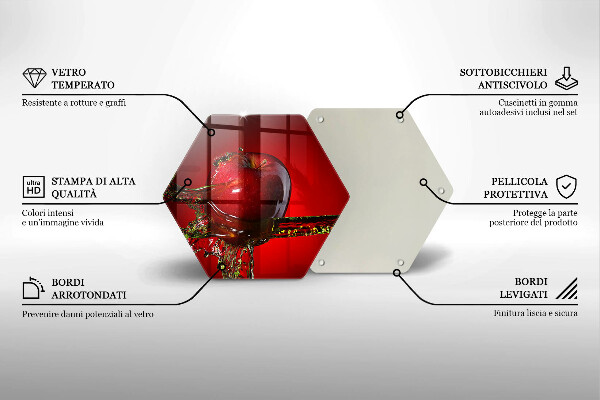 Tocător de bucătărie Fructe de măr în apă