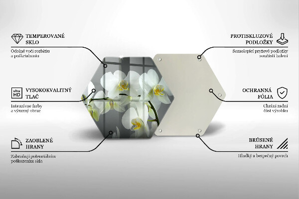 Tocător de bucătărie Flori albe de orhidee
