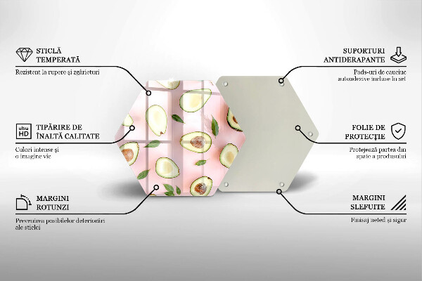 Tocător sticlă Model de avocado