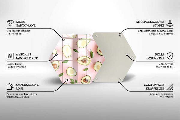 Tocător sticlă Model de avocado