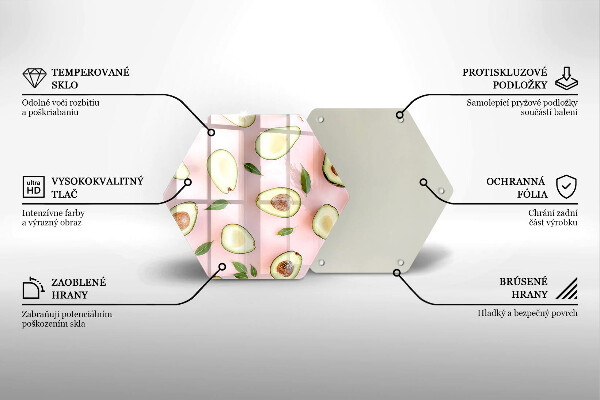 Tocător sticlă Model de avocado