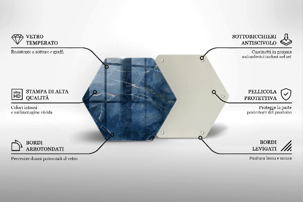 Tocător sticlă Textura piatră de marmură