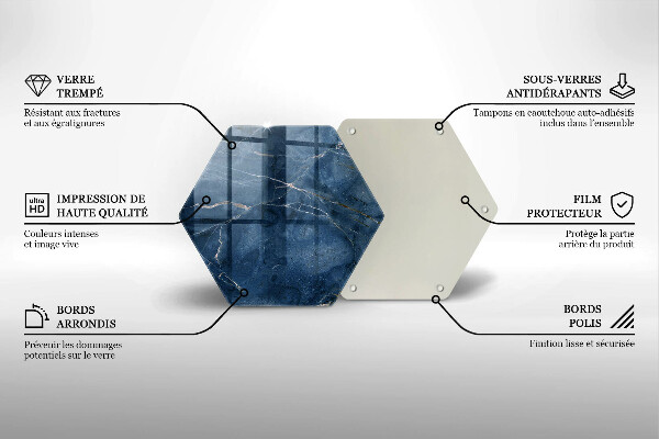 Tocător sticlă Textura piatră de marmură