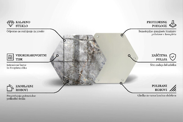 Tocător sticlă Textura de piatră