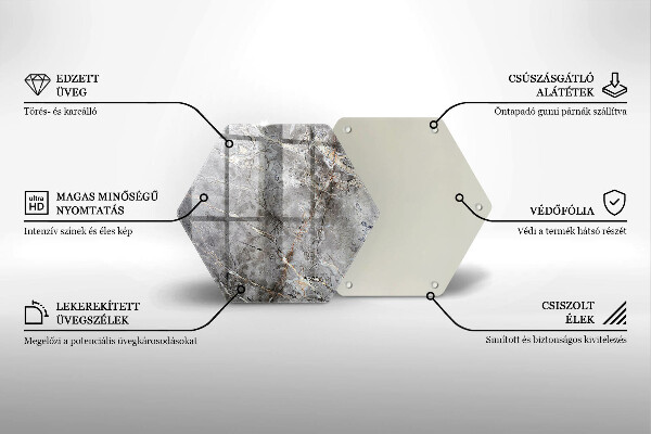 Tocător sticlă Textura de piatră